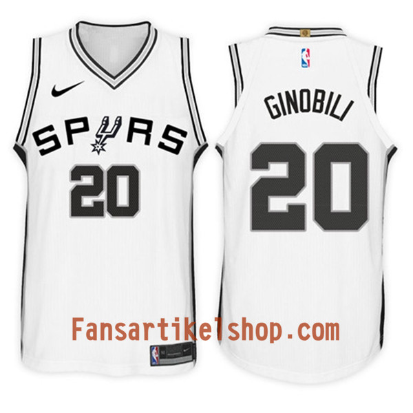 NBA San Antonio Spurs Trikot Manu Ginobili 20 Nike 2017-18 Weiß Swingman - Herren NBA San Antonio Spurs Trikot Manu Ginobili 20 Nike 2017-18 Weiß Swingman - Herren